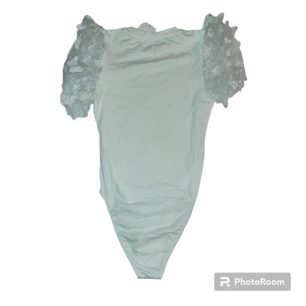 Women's Soly Hux White Floral Sleeve Bodysuit Size XS